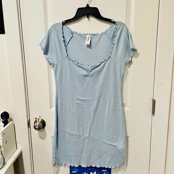 Abound Baby Blue Ribbed Dress - Picture 1 of 4